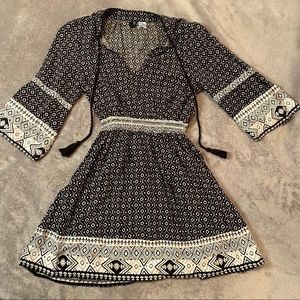 H&M Black And White Boho Dress